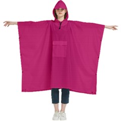 Peacock Pink	 - 	hooded Rain Ponchos