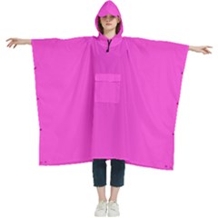 Pizzazz Pink	 - 	hooded Rain Ponchos by ColorfulWomensWear