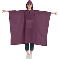 Old Mauve Purple	 - 	hooded Rain Ponchos