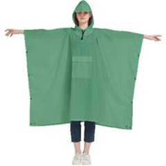 Shiny Shamrock Green	 - 	hooded Rain Ponchos by ColorfulWomensWear