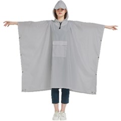 Silver Sand Grey	 - 	hooded Rain Ponchos by ColorfulWomensWear