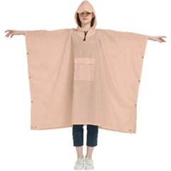 Soft Apricot Orange	 - 	hooded Rain Ponchos by ColorfulWomensWear