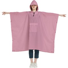 Sea Pink	 - 	hooded Rain Ponchos by ColorfulWomensWear