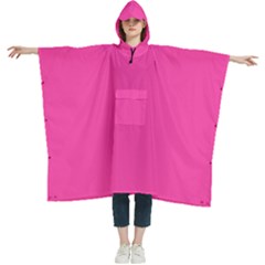 Wild Strawberry Pink	 - 	hooded Rain Ponchos