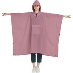 Lipstick Pink	 - 	hooded Rain Ponchos