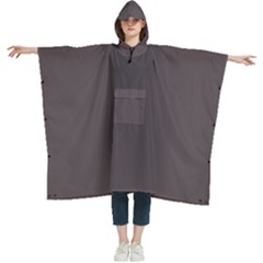 Dark Liver Grey	 - 	hooded Rain Ponchos