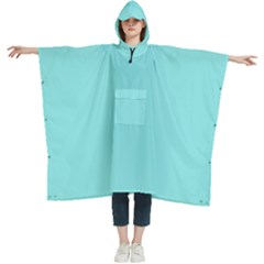 Lagoon Blue	 - 	hooded Rain Ponchos