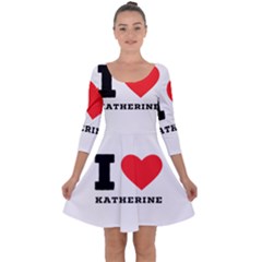 I Love Katherine Quarter Sleeve Skater Dress by ilovewhateva