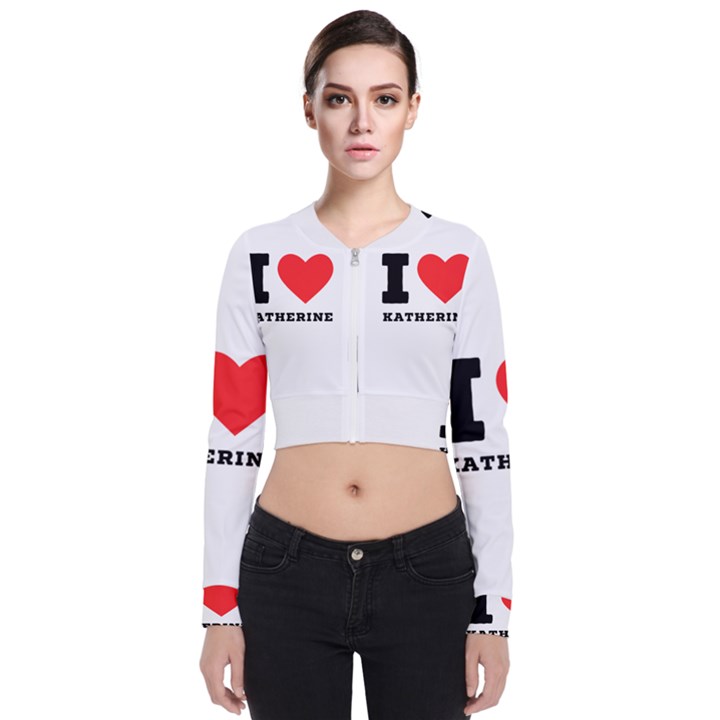 I love katherine Long Sleeve Zip Up Bomber Jacket