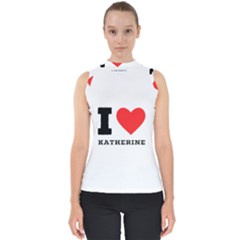 I Love Katherine Mock Neck Shell Top by ilovewhateva