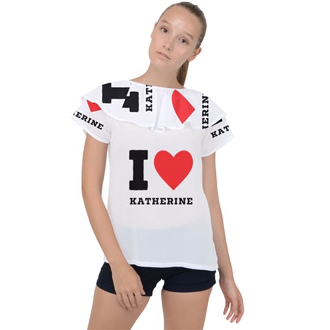 I Love Katherine Ruffle Collar Chiffon Blouse by ilovewhateva