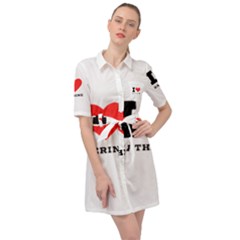 I Love Katherine Belted Shirt Dress by ilovewhateva