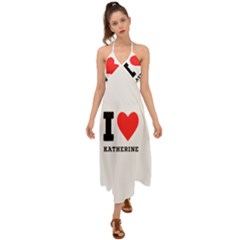 I Love Katherine Halter Tie Back Dress 