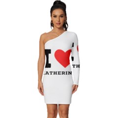 I Love Katherine Long Sleeve One Shoulder Mini Dress by ilovewhateva