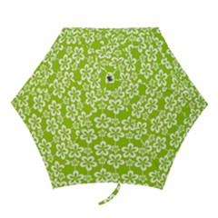 Lime Green Flowers Pattern Mini Folding Umbrellas by GardenOfOphir