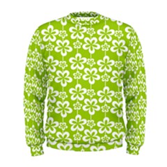 Lime Green Flowers Pattern Men s Sweatshirt by GardenOfOphir