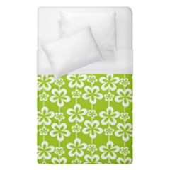 Lime Green Flowers Pattern Duvet Cover (single Size) by GardenOfOphir