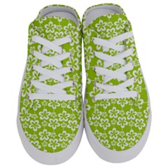 Lime Green Flowers Pattern Half Slippers by GardenOfOphir