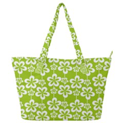 Lime Green Flowers Pattern Full Print Shoulder Bag by GardenOfOphir