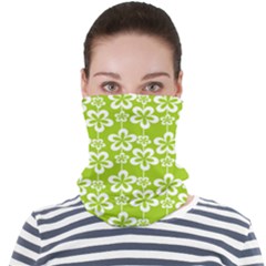 Lime Green Flowers Pattern Face Seamless Bandana (adult) by GardenOfOphir