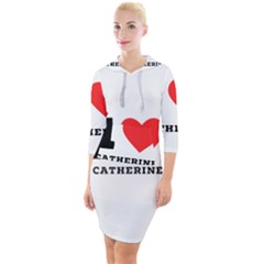 I Love Catherine Quarter Sleeve Hood Bodycon Dress by ilovewhateva