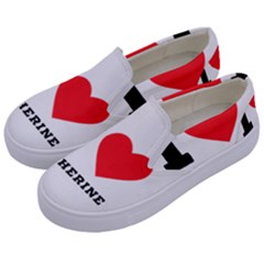 I Love Catherine Kids  Canvas Slip Ons by ilovewhateva