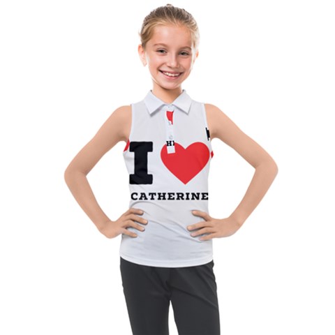 I Love Catherine Kids  Sleeveless Polo Tee by ilovewhateva