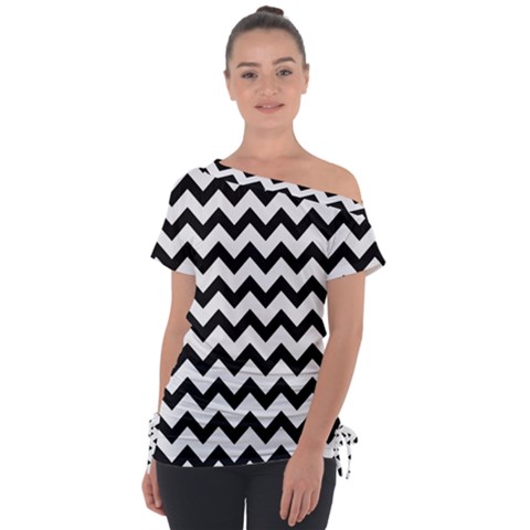 Pattern 111 Off Shoulder Tie-up Tee by GardenOfOphir