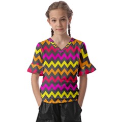 Pattern 113 Kids  V-neck Horn Sleeve Blouse by GardenOfOphir