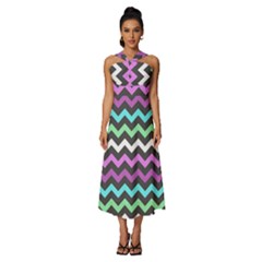 Pattern 115 Sleeveless Cross Front Cocktail Midi Chiffon Dress