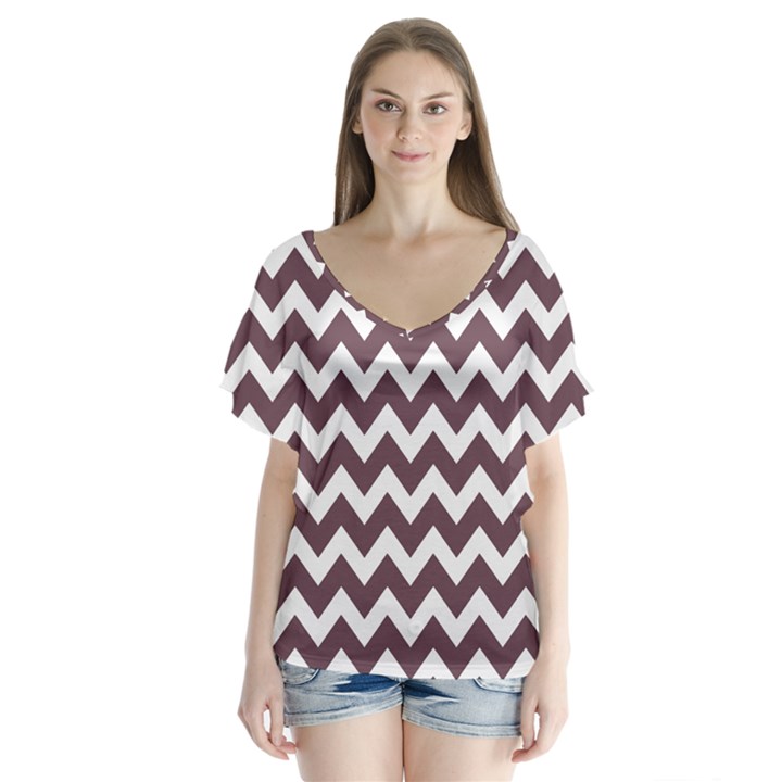 Pattern 121 V-Neck Flutter Sleeve Top