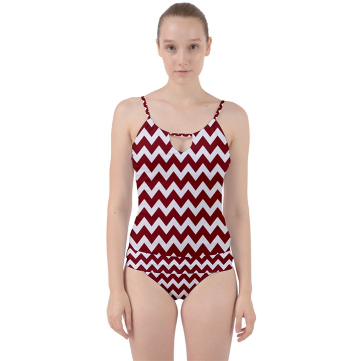 Pattern 123 Cut Out Top Tankini Set