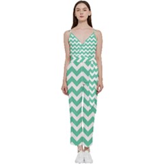 Pattern 128 V-neck Spaghetti Strap Tie Front Jumpsuit by GardenOfOphir