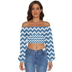 Pattern 127 Long Sleeve Crinkled Weave Crop Top