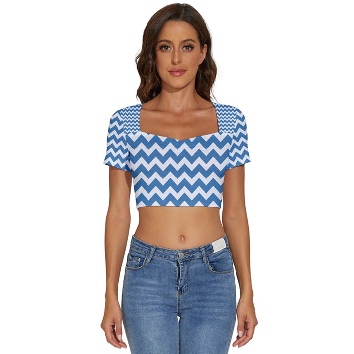 Pattern 127 Short Sleeve Square Neckline Crop Top 