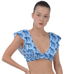 Pattern 131 Plunge Frill Sleeve Bikini Top by GardenOfOphir