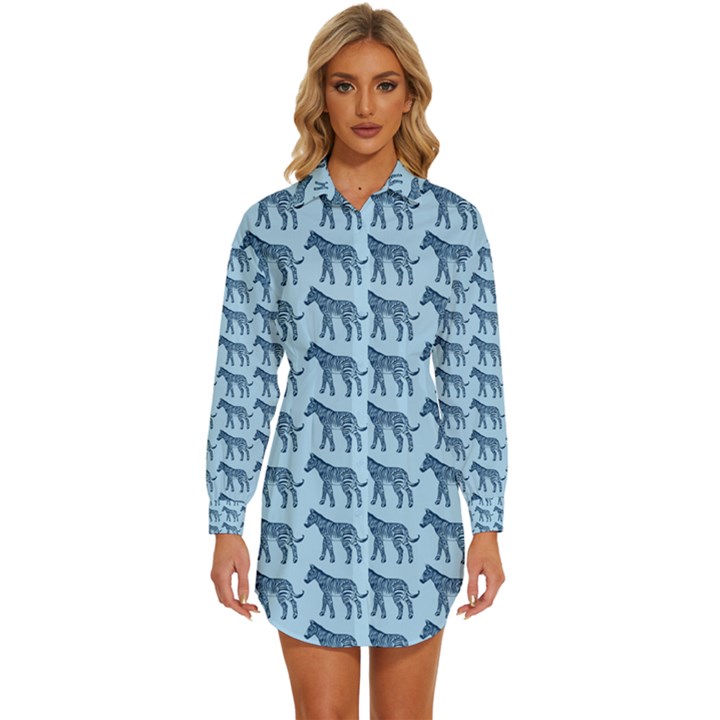 Pattern 131 Womens Long Sleeve Shirt Dress