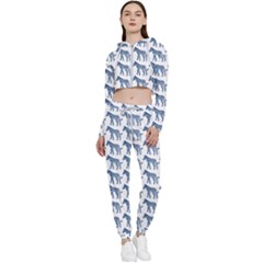 Pattern 130 Cropped Zip Up Lounge Set by GardenOfOphir