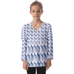 Pattern 130 Kids  V Neck Casual Top by GardenOfOphir