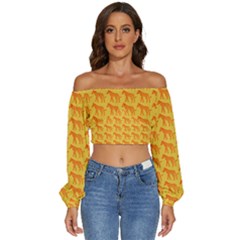 Pattern 132 Long Sleeve Crinkled Weave Crop Top