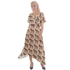 Pattern 135 Cross Front Sharkbite Hem Maxi Dress by GardenOfOphir