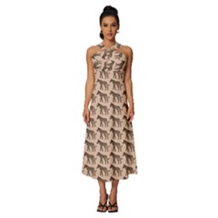 Pattern 135 Sleeveless Cross Front Cocktail Midi Chiffon Dress by GardenOfOphir