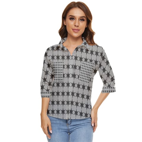 Pattern 138 Women s Quarter Sleeve Pocket Shirt by GardenOfOphir