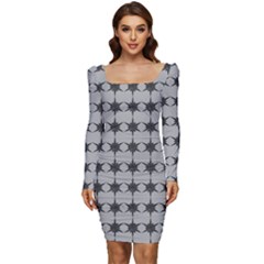 Pattern 138 Women Long Sleeve Ruched Stretch Jersey Dress by GardenOfOphir