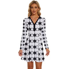 Pattern 137 Long Sleeve Deep V Mini Dress  by GardenOfOphir