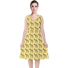 Pattern 136 V-neck Midi Sleeveless Dress  by GardenOfOphir