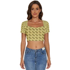 Pattern 136 Short Sleeve Square Neckline Crop Top  by GardenOfOphir