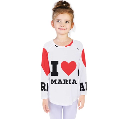 I Love Maria Kids  Long Sleeve Tee by ilovewhateva