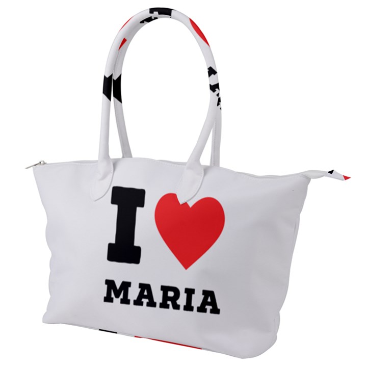 I love maria Canvas Shoulder Bag