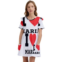 I Love Maria Kids  Frilly Sleeves Pocket Dress by ilovewhateva